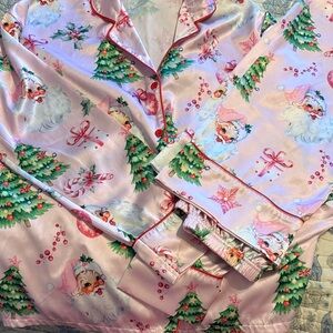 Pink Santa Christmas Pajama Set